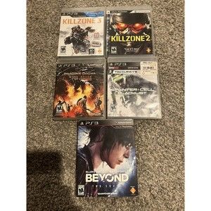 Lot of 5 Sony Playstation 3 Video Games Killzone 2&3, Splinter Cell, Beyond Soul